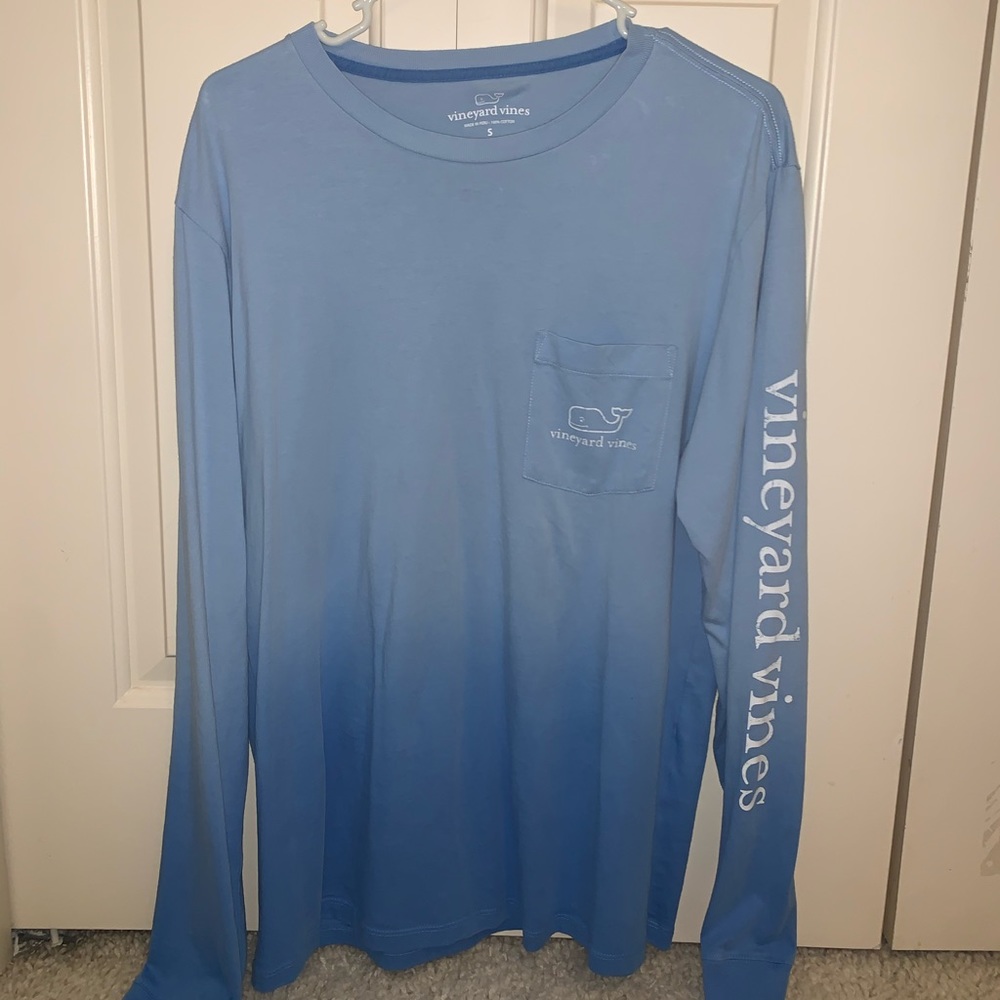 Ombré blue, long sleeve t-shirt